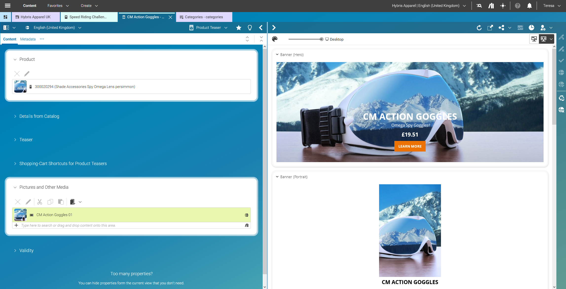 Enriching Standard Product Teasers