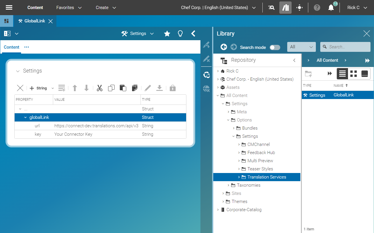 Connection to GlobalLink Connect Cloud