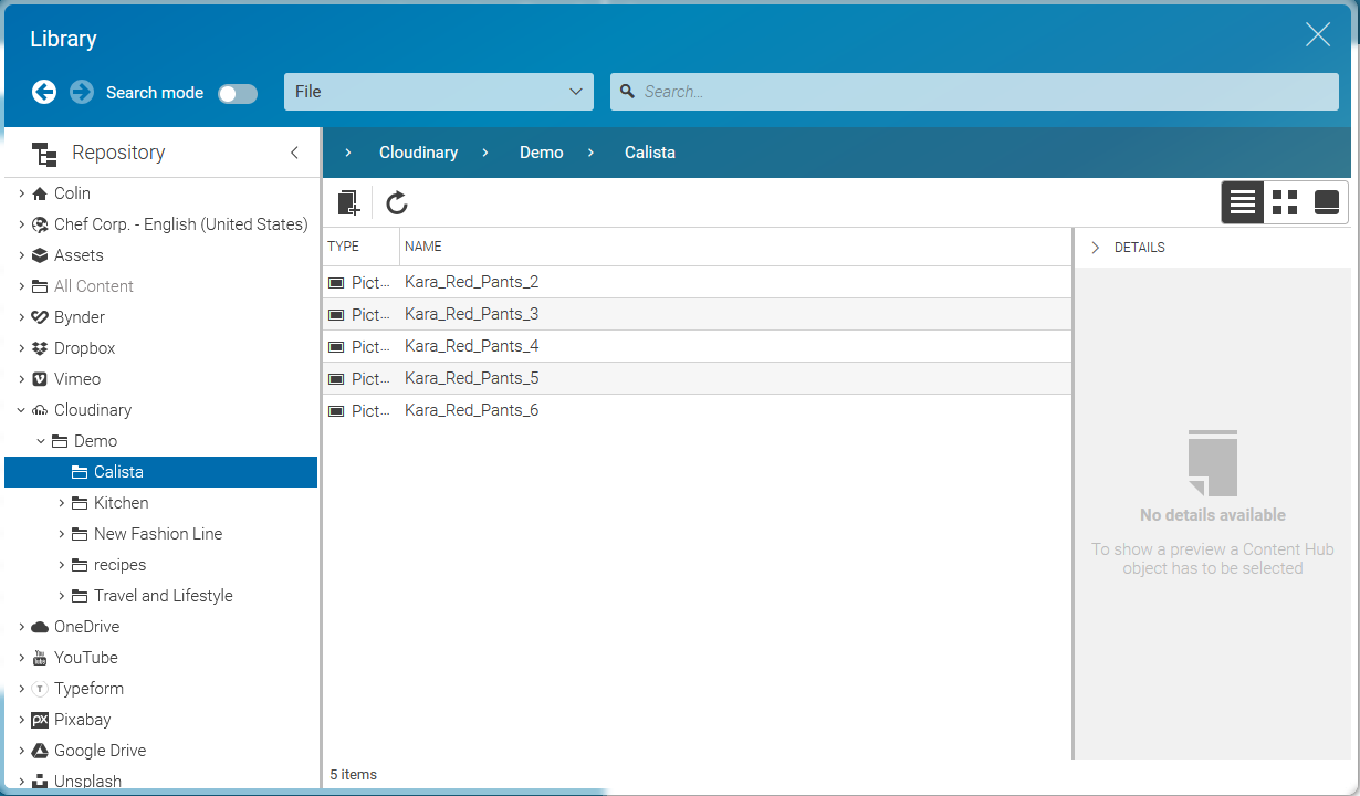 Cloudinary adapter in the Library