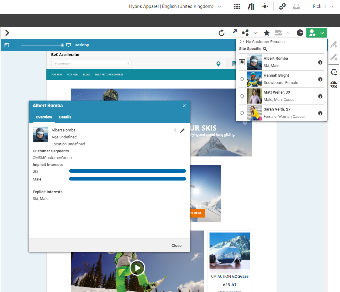 Test Customer Persona with Commerce Customer Segments
