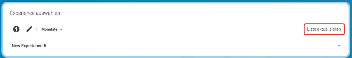 Experience Varianten aktualisieren