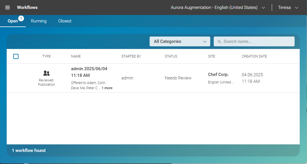 Managing workflows in the Workflow App