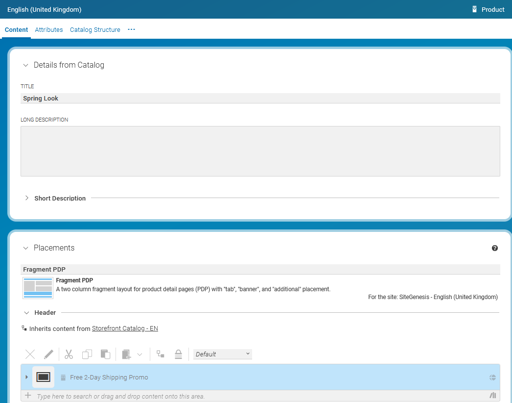 Commerce product opened in Studio
