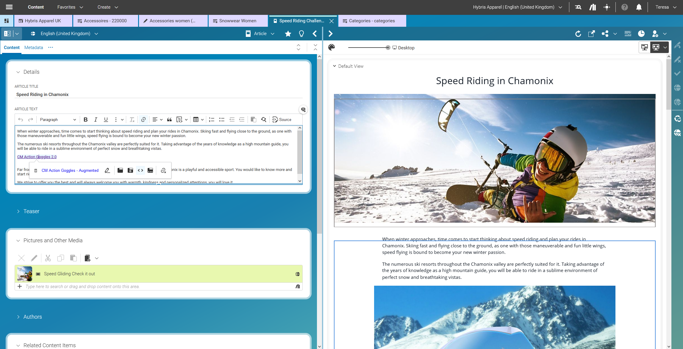 Embedding Product and Category Banners within Stories