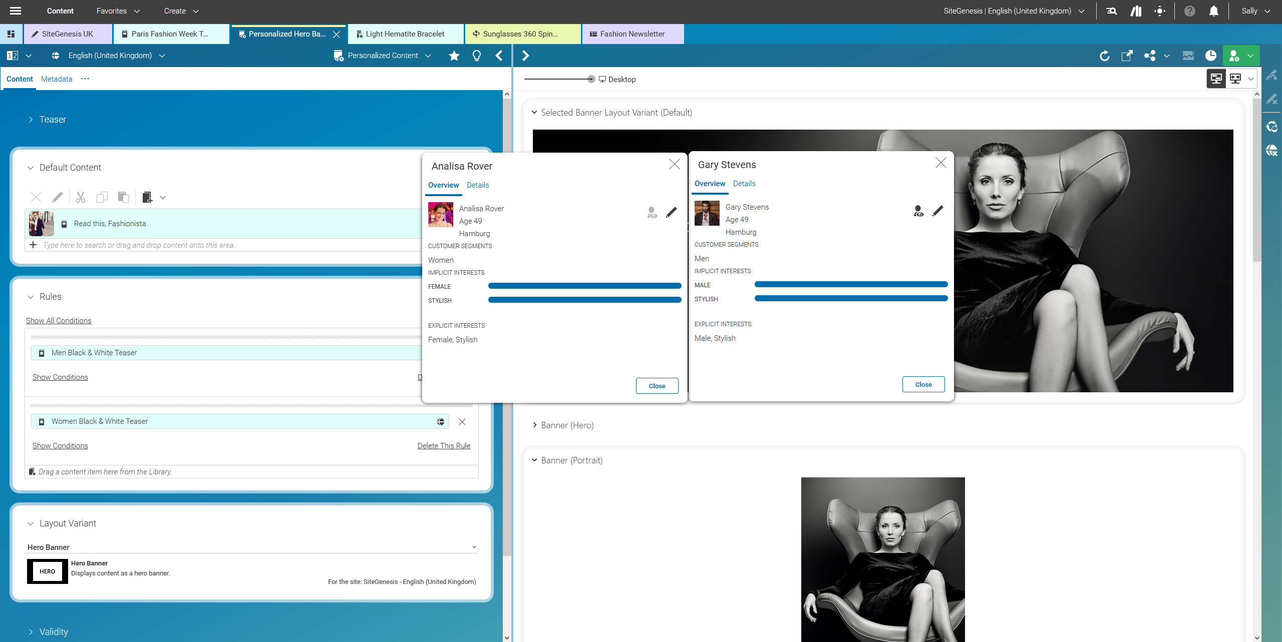 Persona-based Preview of the Experience