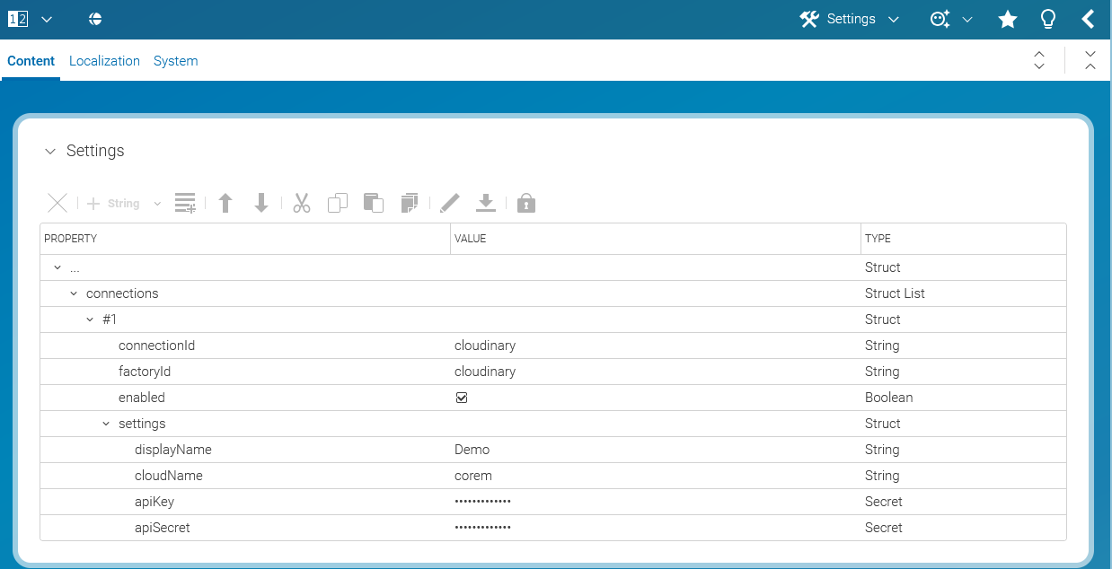 Full configuration of adapter in global space