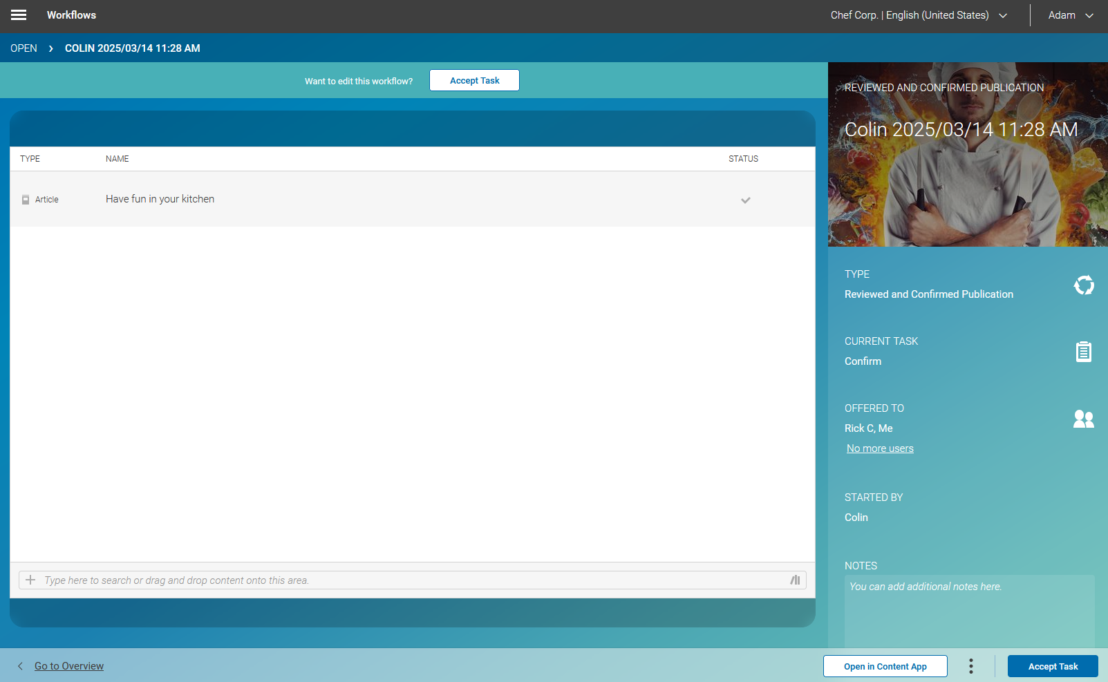 Details of the workflow before publication