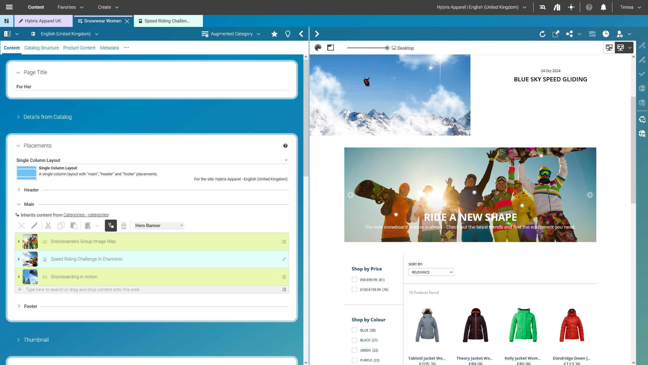 Category in tab preview