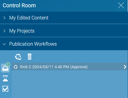Offered Reviewed Publication Workflow in the Control Room