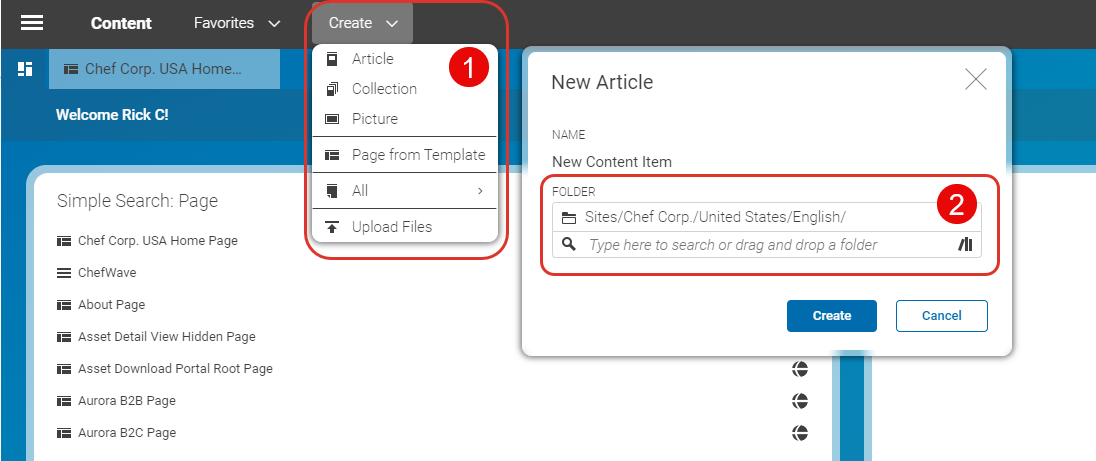 Quick Create an Article