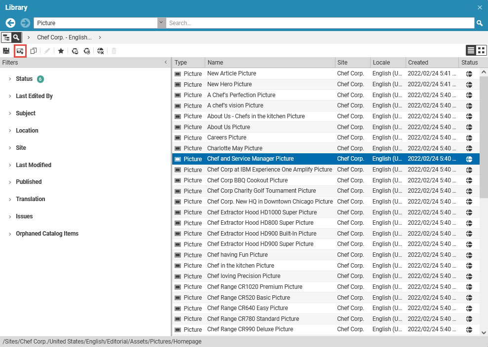 Image Gallery Creation Button