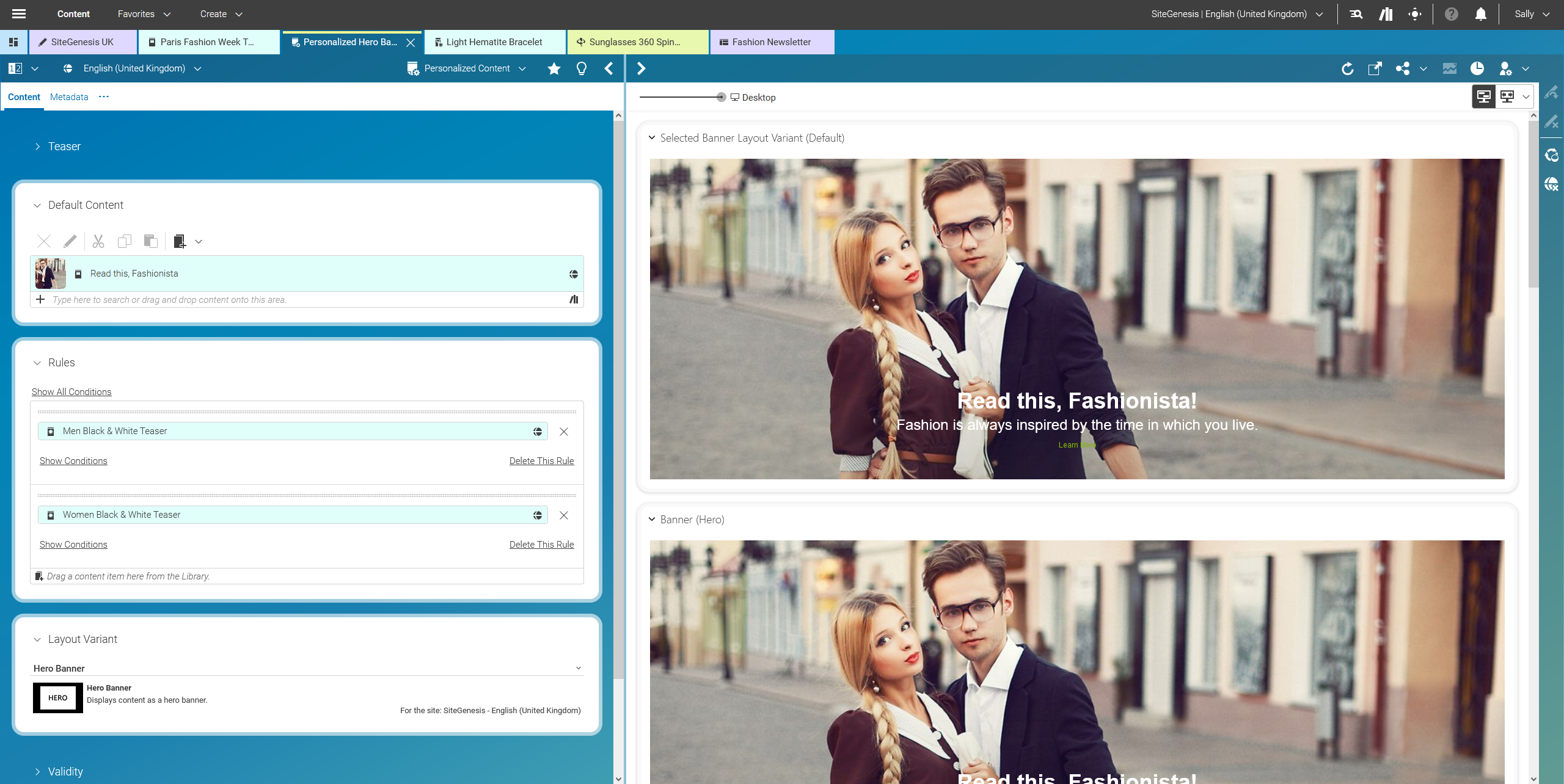 Personalization based on click behavior or customer groups within Salesforce