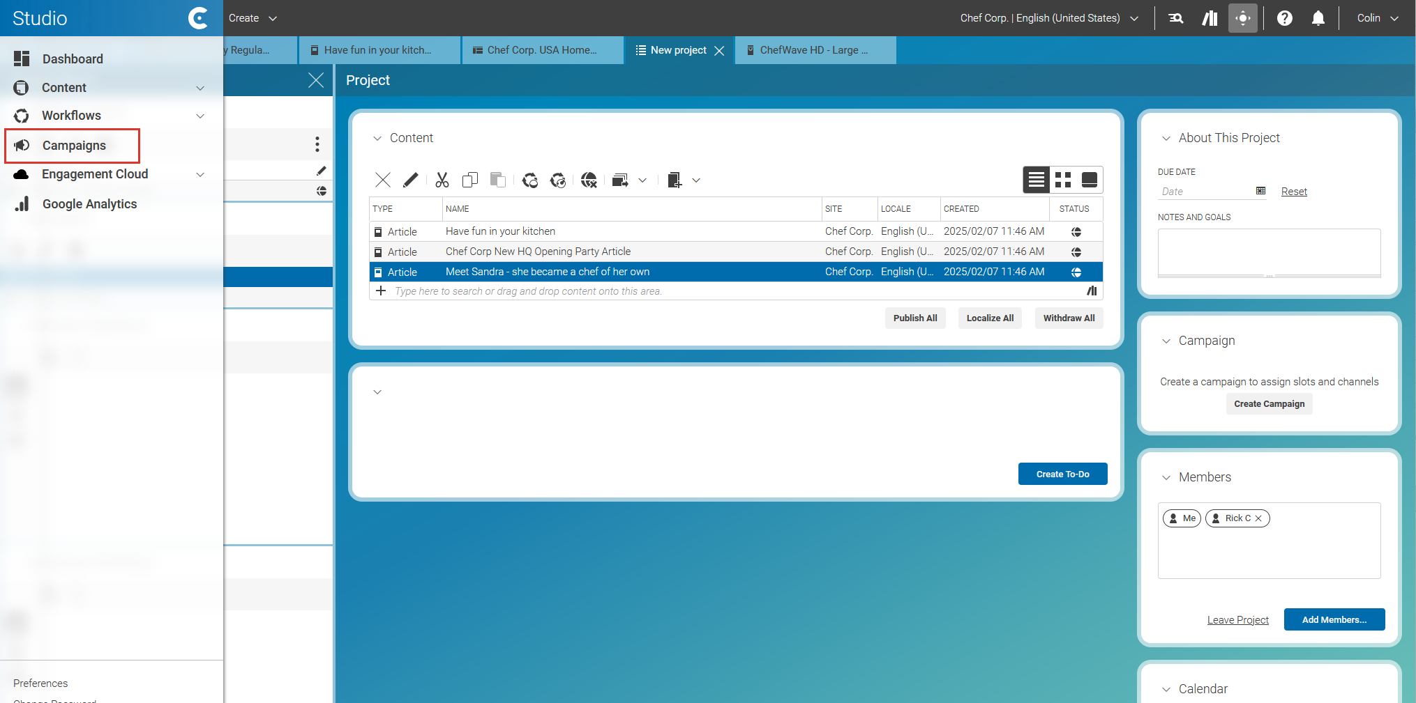 Start Campaign Creation from the Main Menu