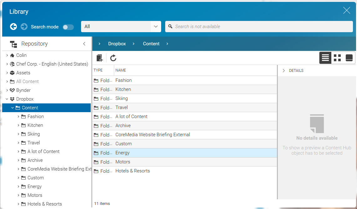 Content Hub adapters in Library