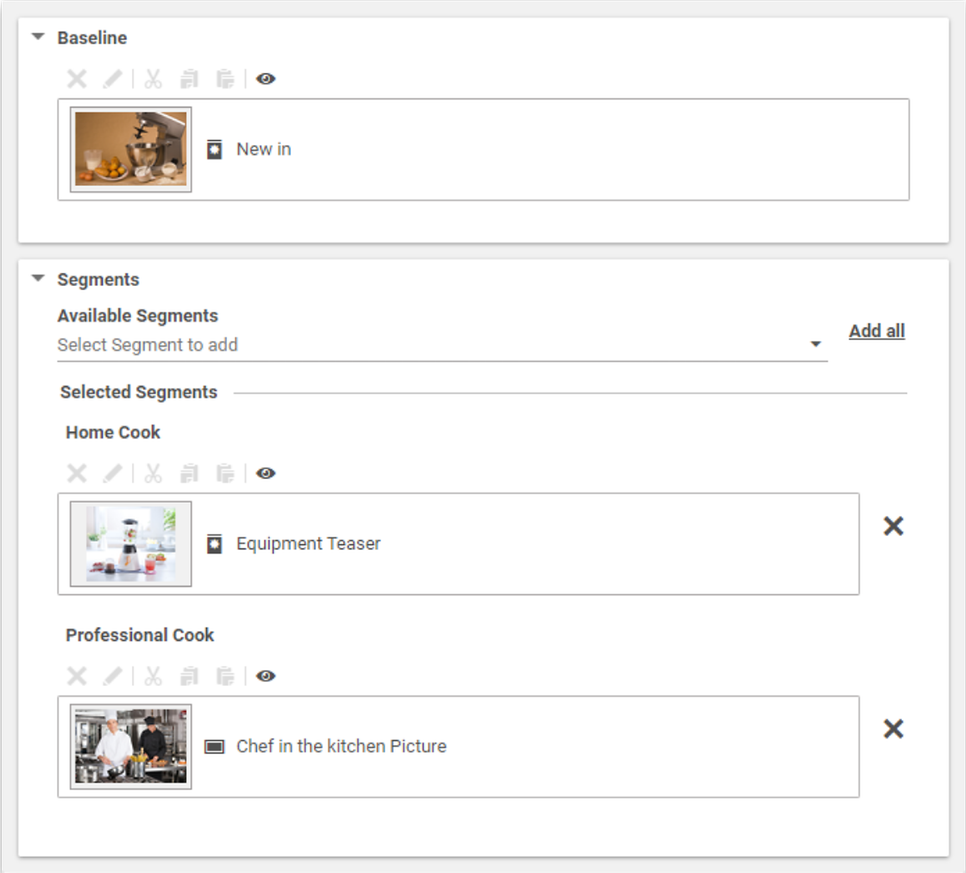 Content for different customers