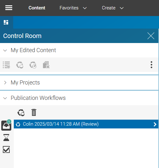 Workflow in inbox for review