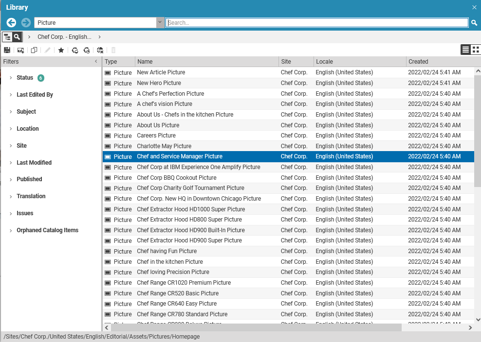 Library List View