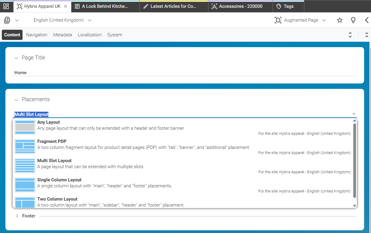 The page grid editor