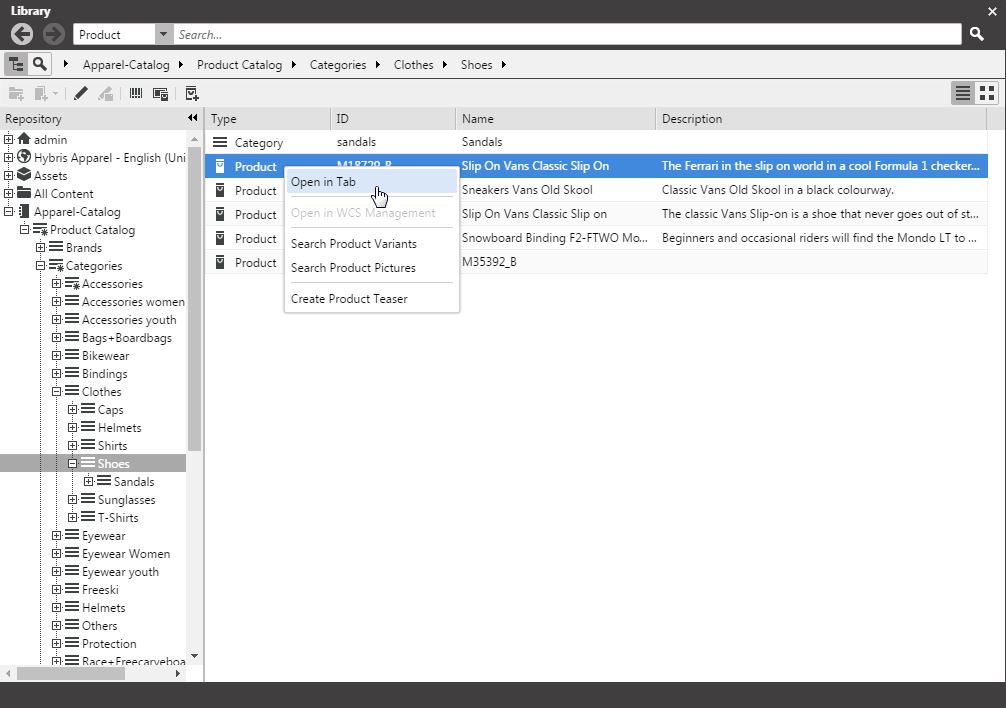 Open Product in tab