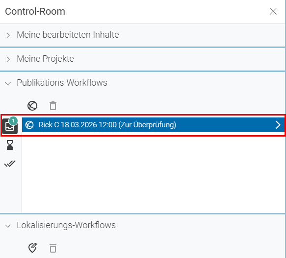 Angebotener Vier-Augen Publikation Workflow