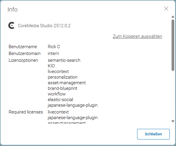Das Info-Fenster