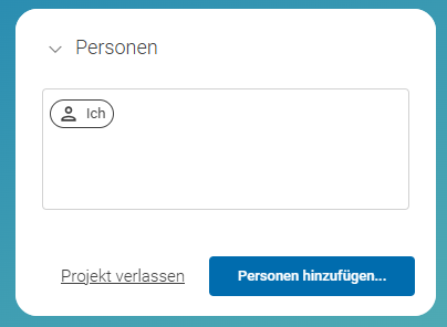 Das Personen-Feld des Projekt-Tabs