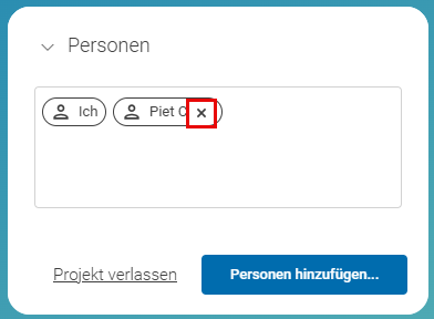 Personen aus dem Projekt entfernen