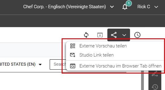 Externe Vorschau Menü