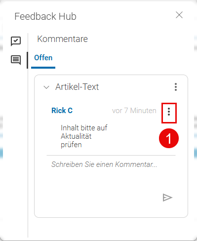Kommentare bearbeiten