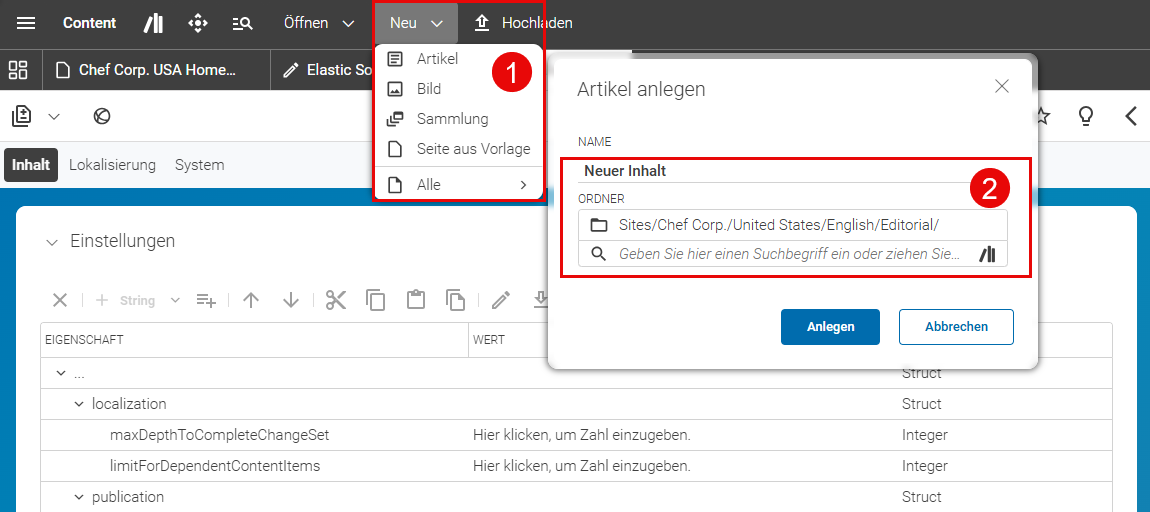 Einen Artikel schnell erstellen