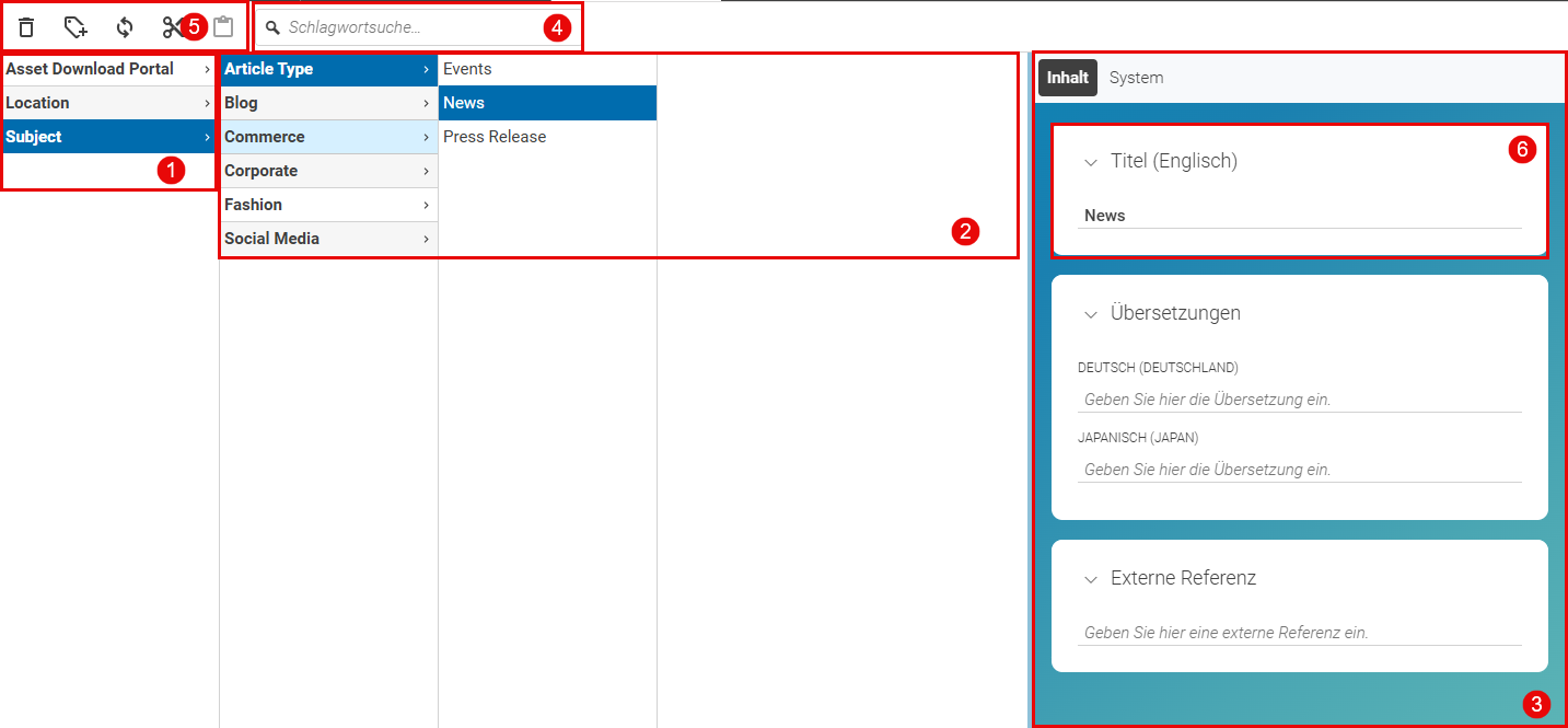 Der Taxonomie-Editor