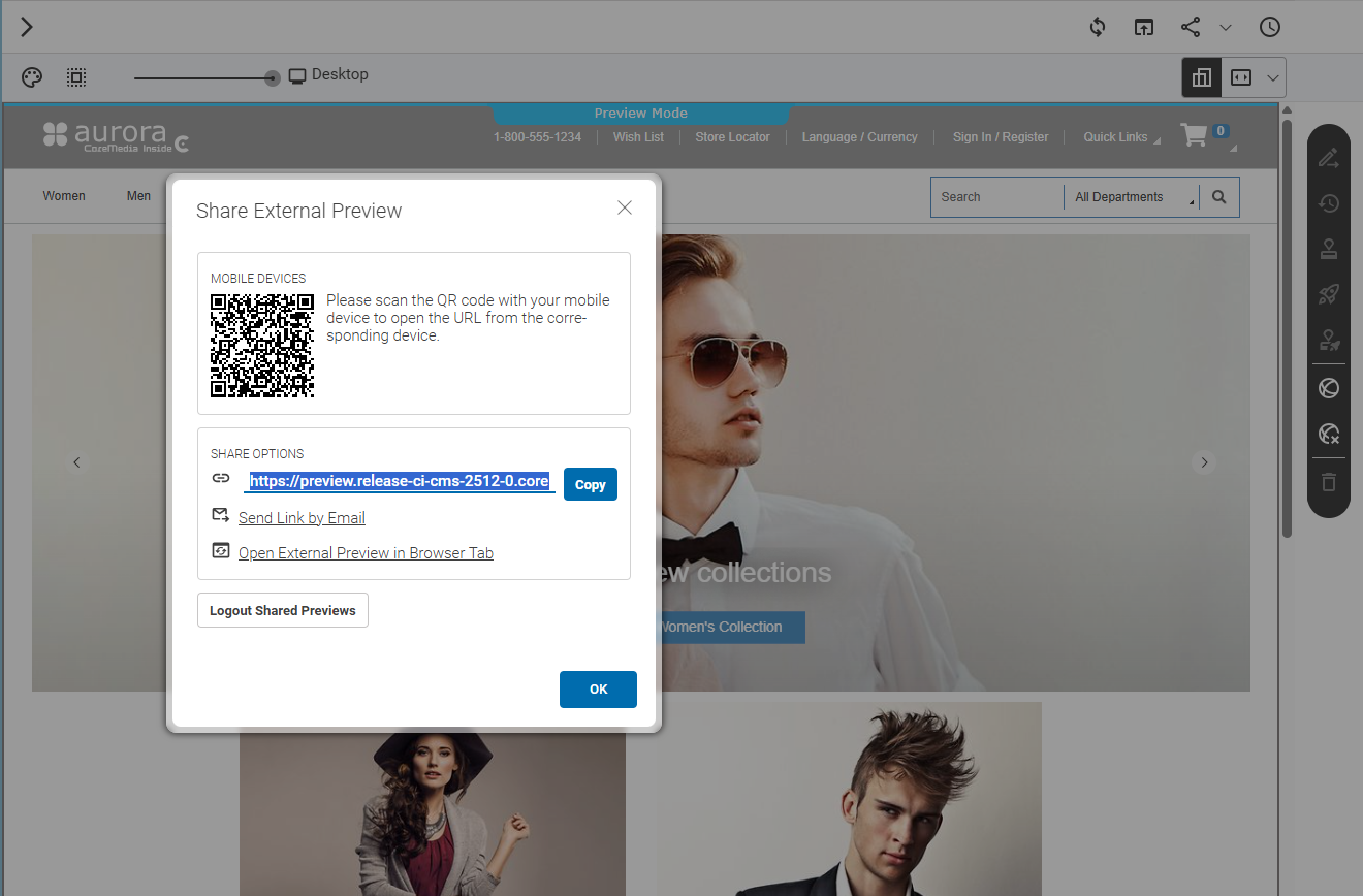 Preview dialog