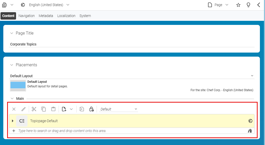 Default topic page