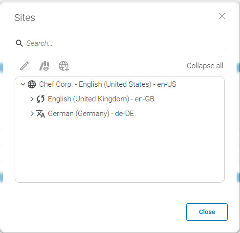 Sites Window