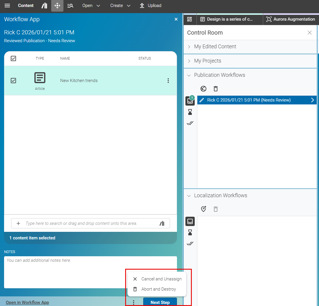 Accepted workflow