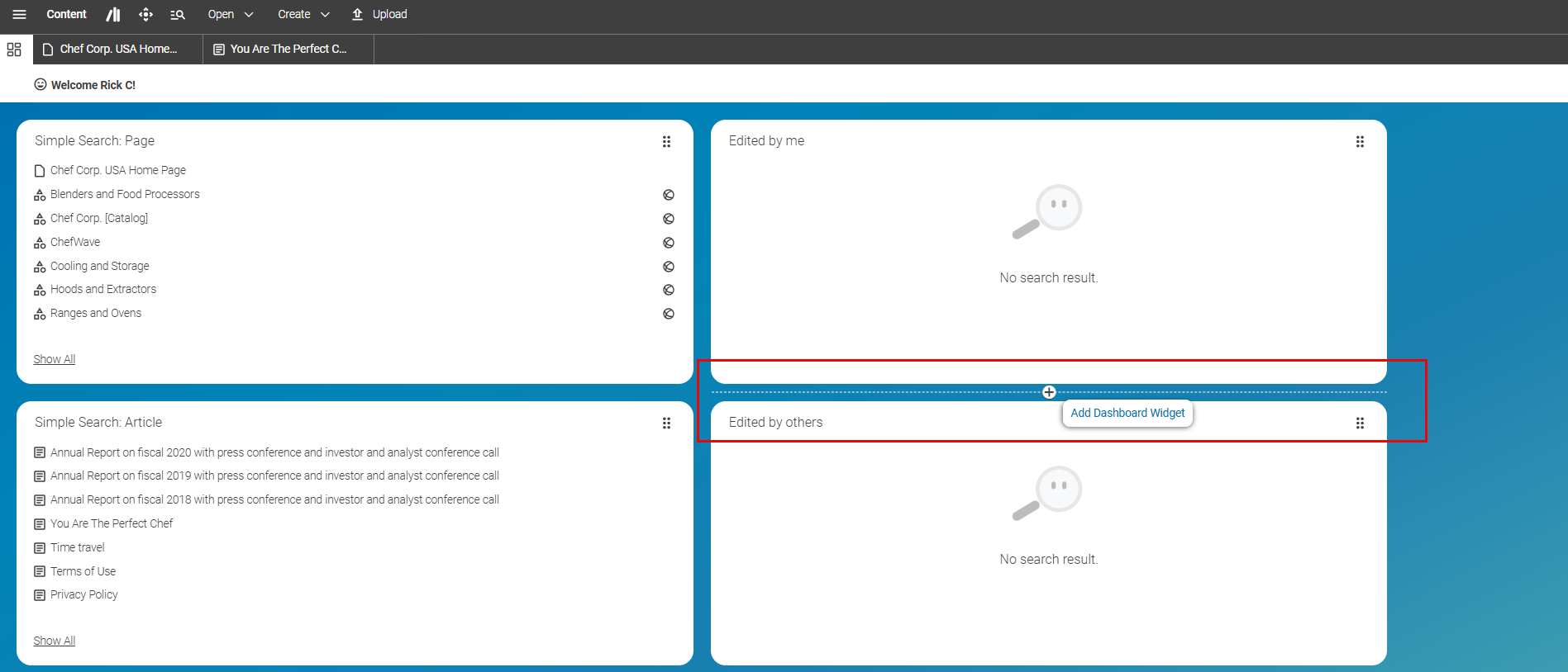 Adding a widget