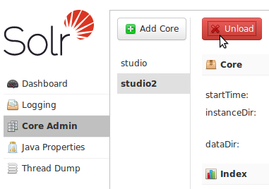Unload old Solr Core