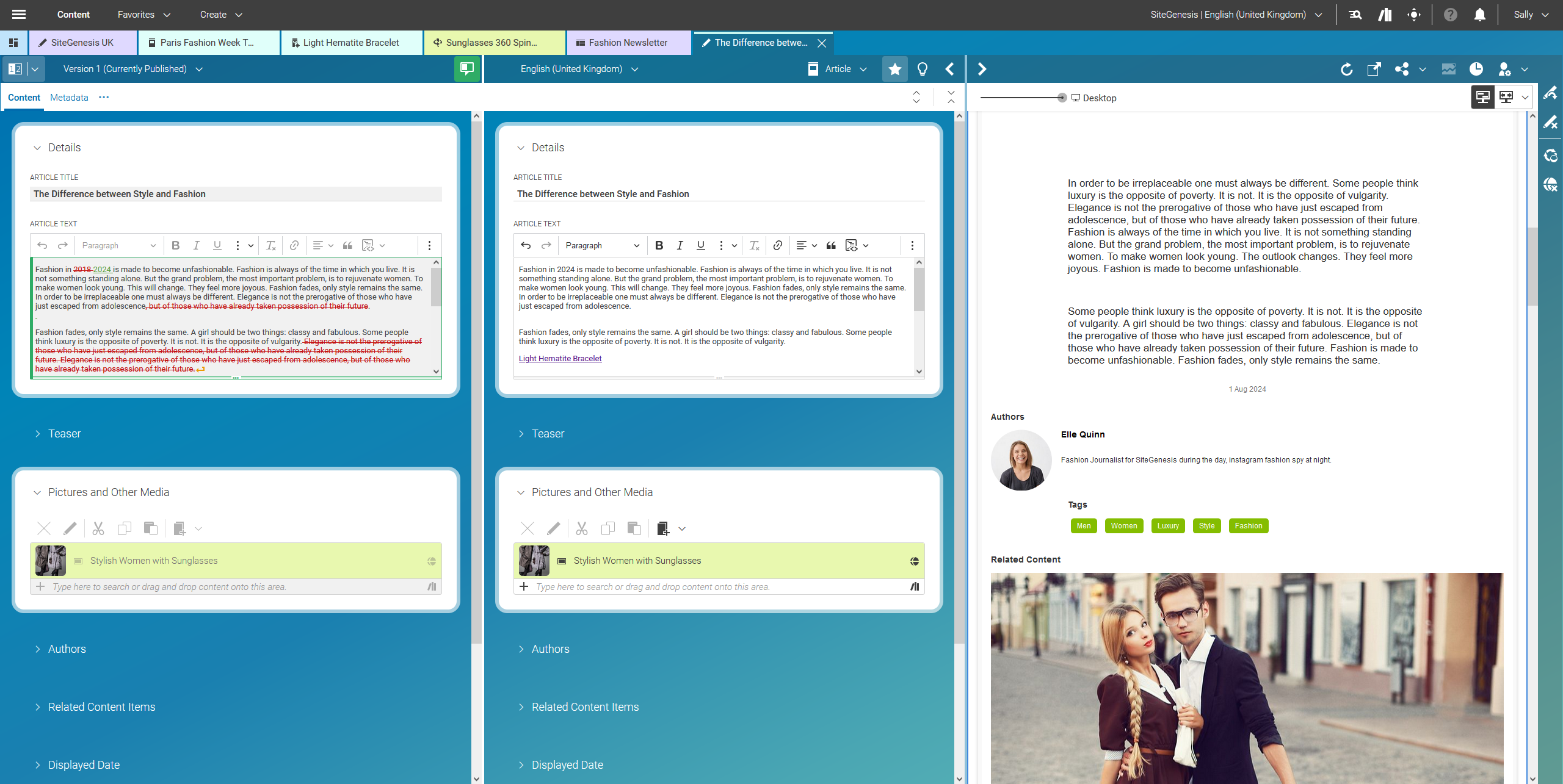 Content differencing