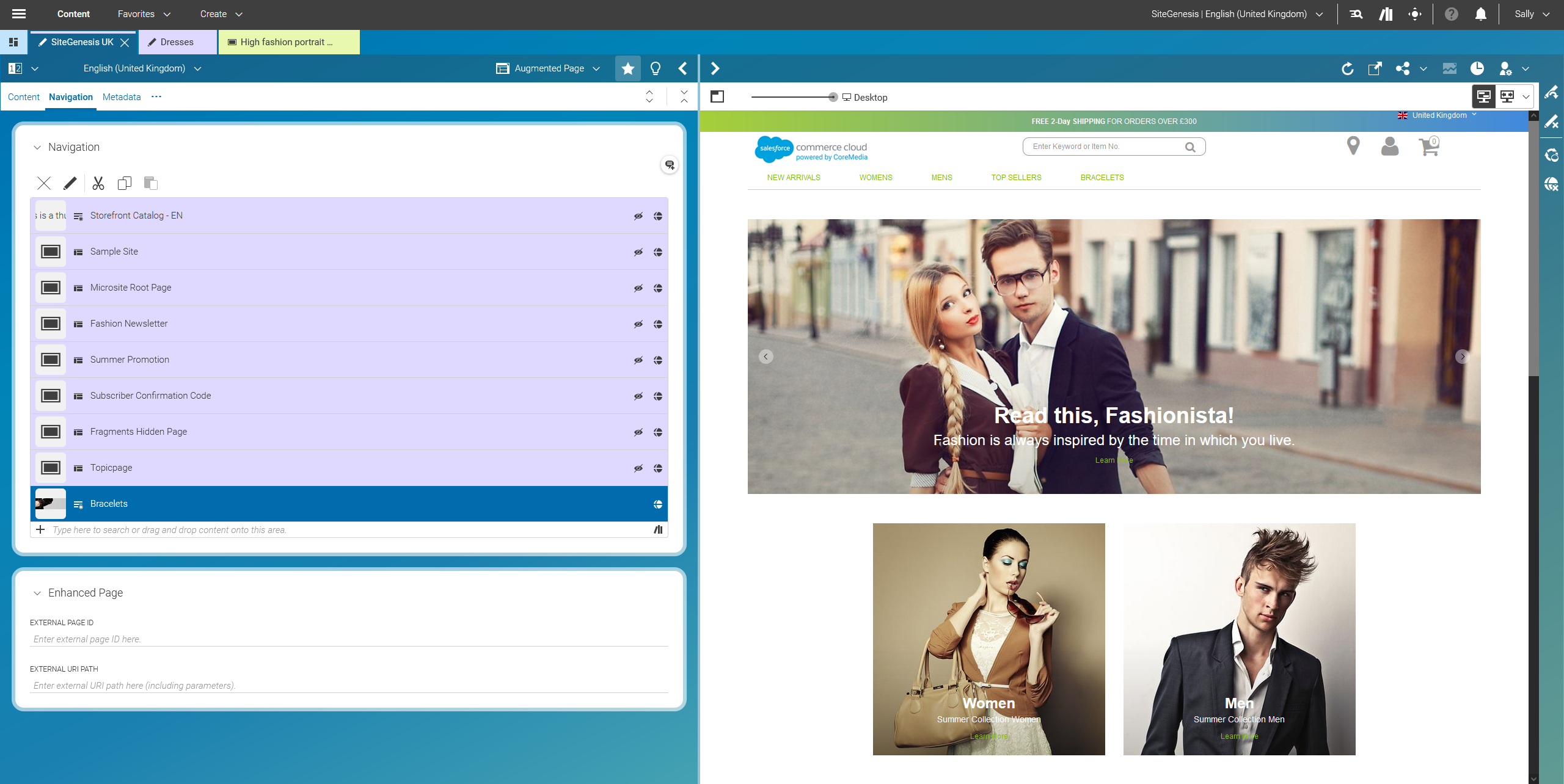 Managing the Navigation Menu within CoreMedia Studio