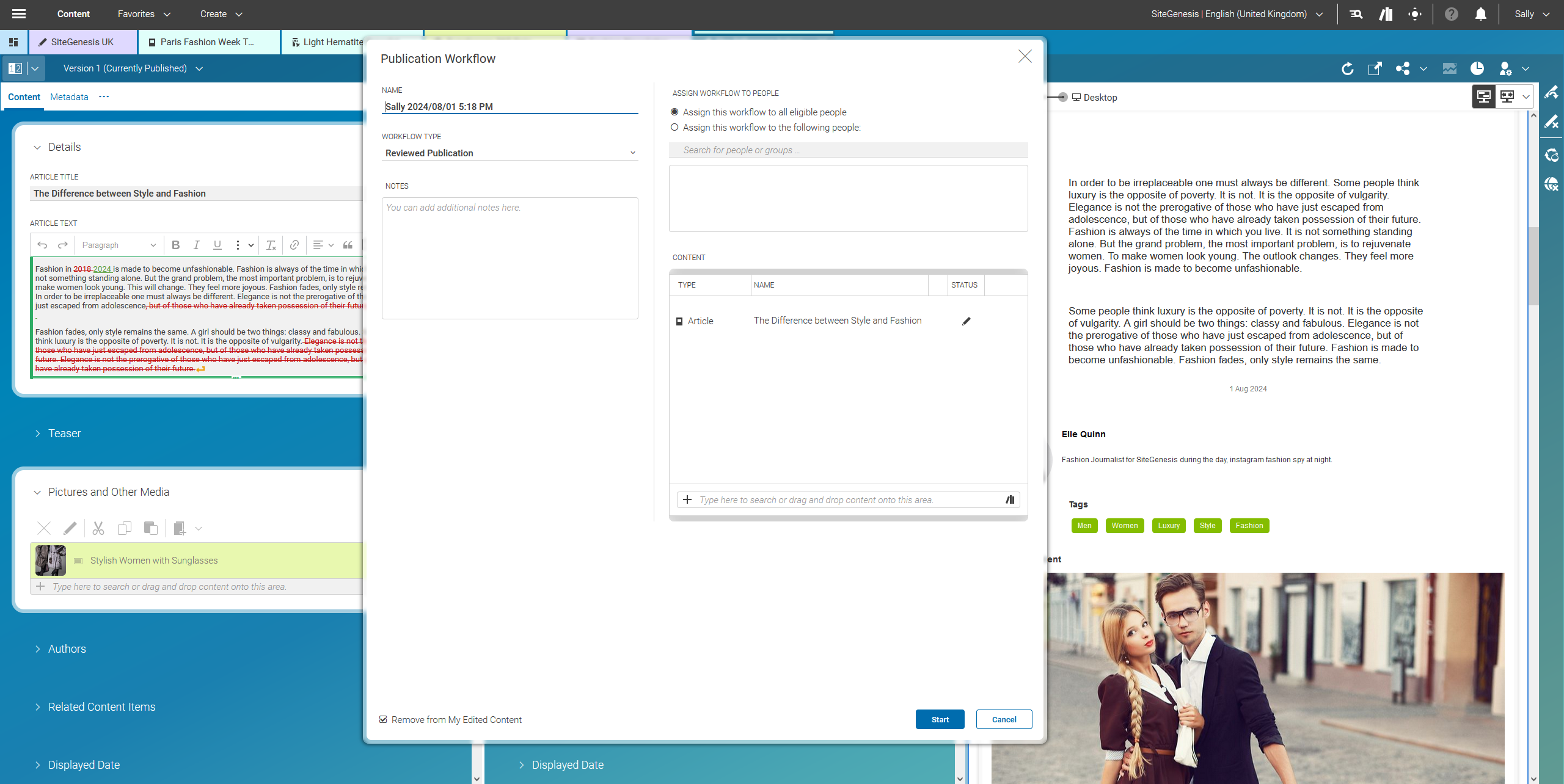 Reviewed Publication Workflows