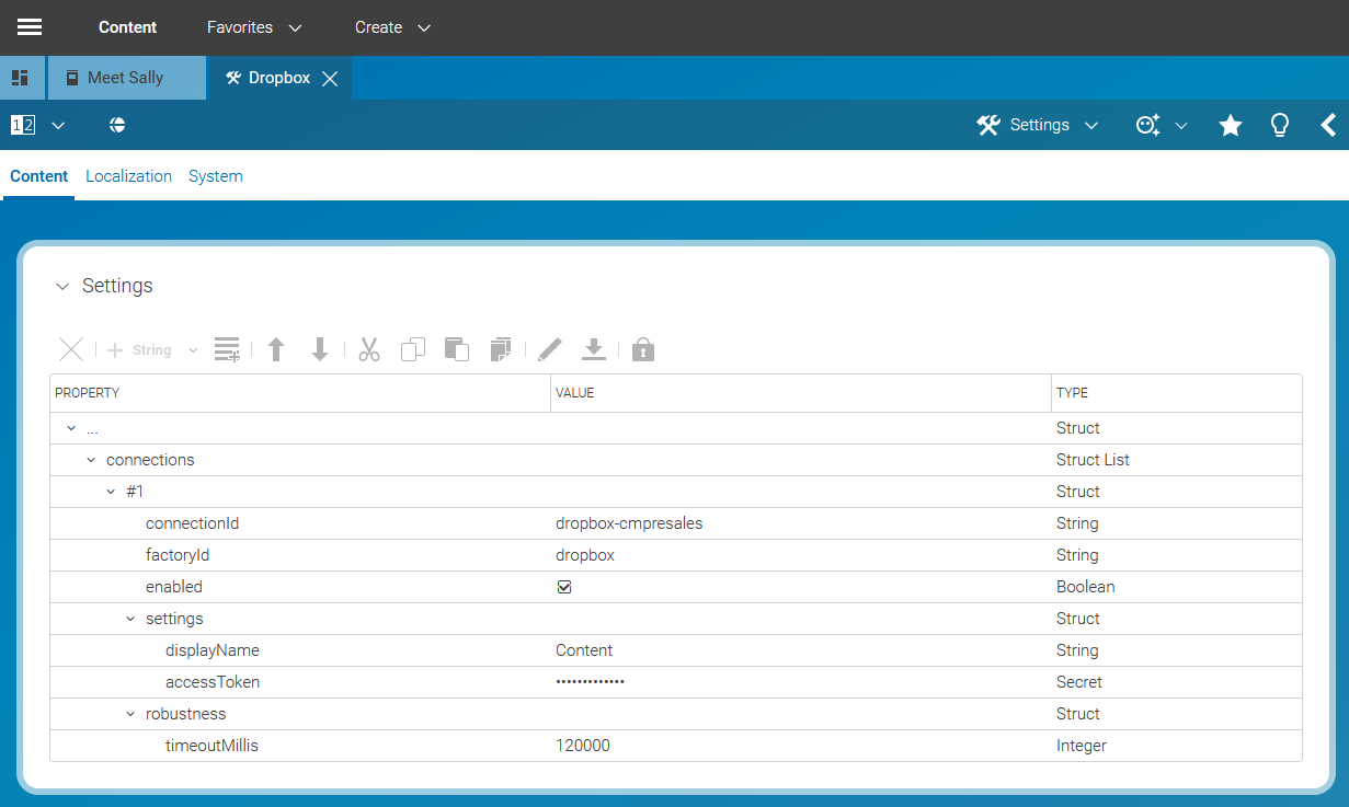 Full configuration of adapter in global space