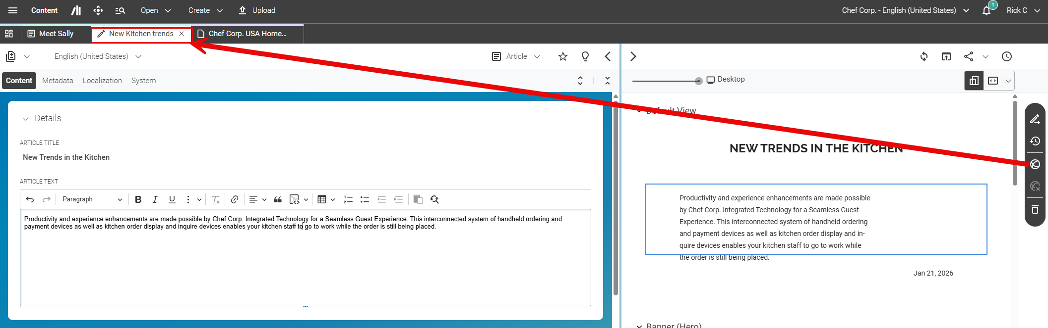 Start Publication Workflow Window from Action Toolbar