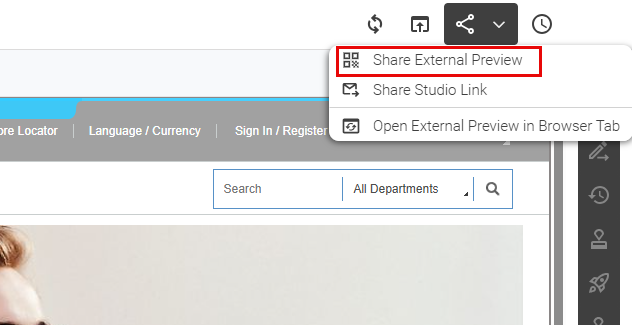 External Preview menu