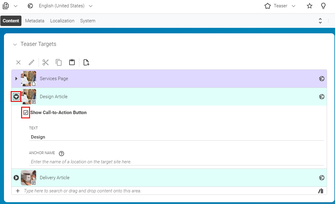 Annotated link list with changed default state of link list item