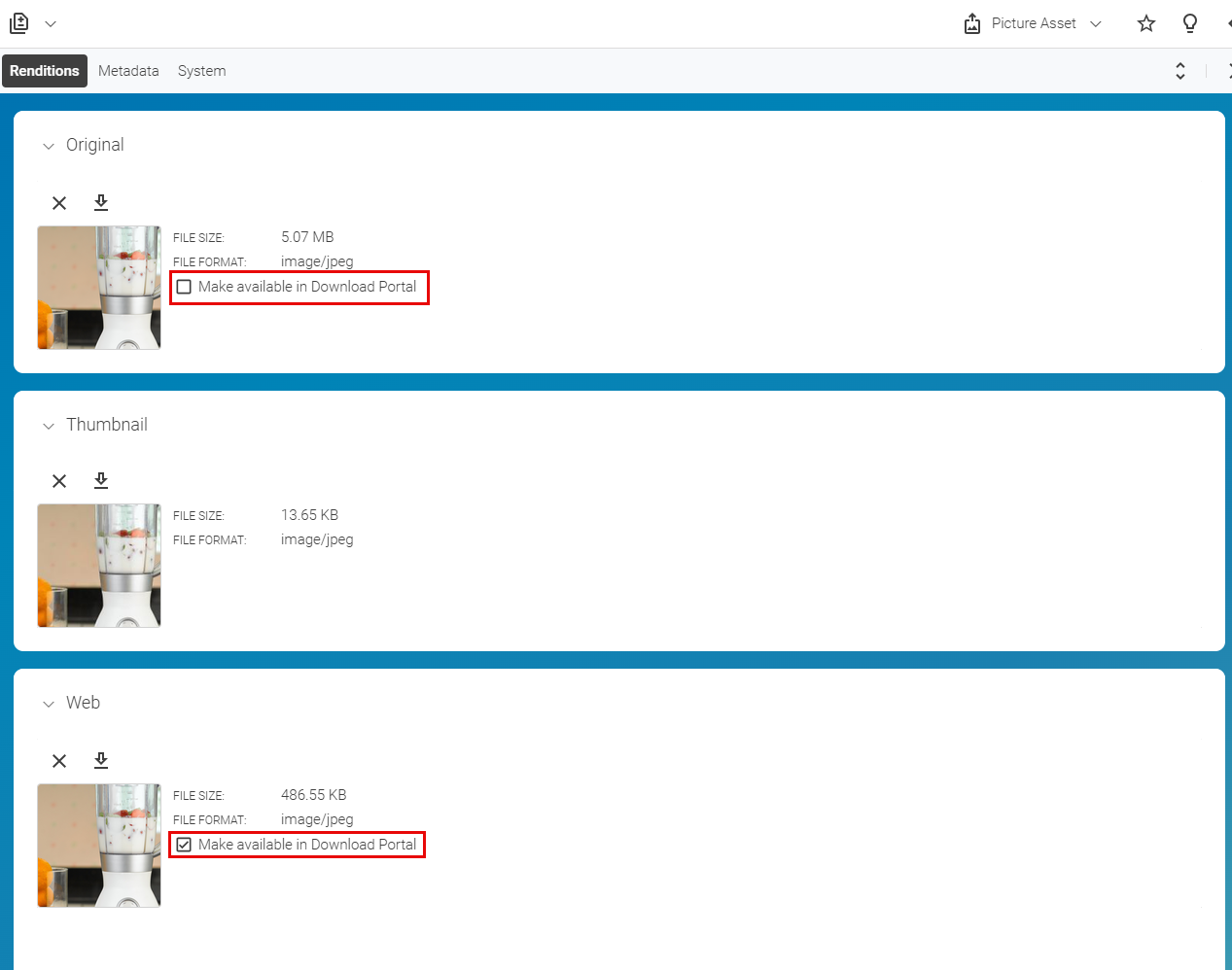 Select property for publication