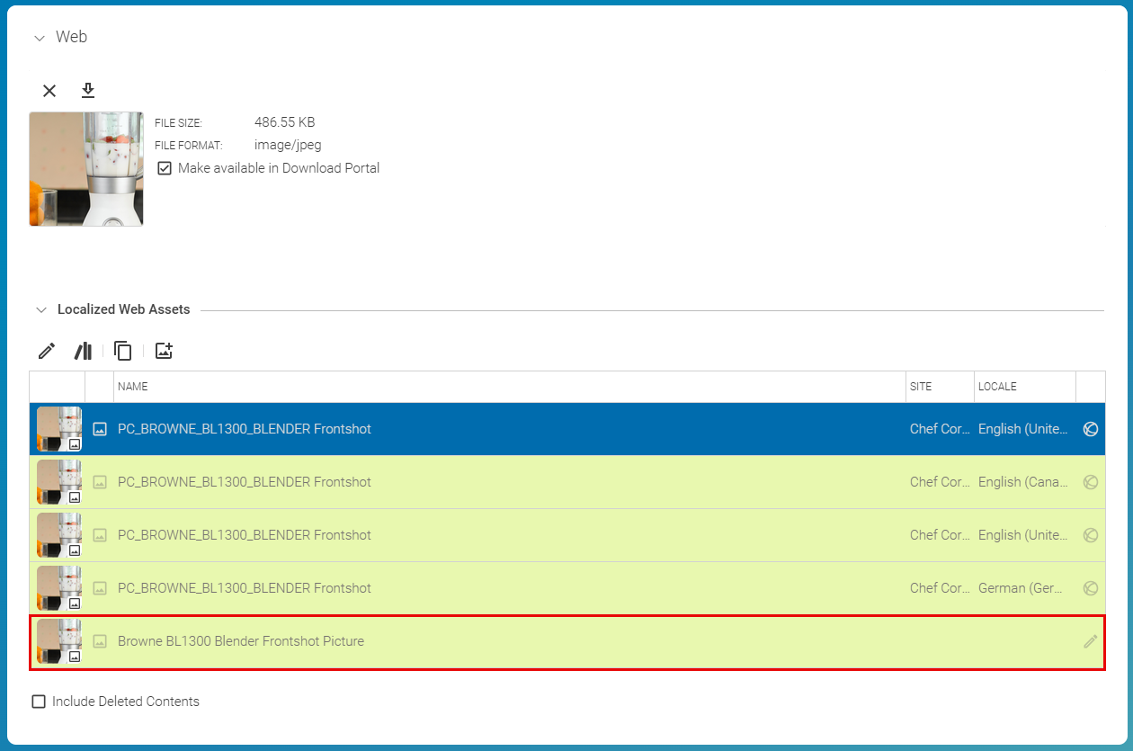 Newly created picture shown in Picture Asset