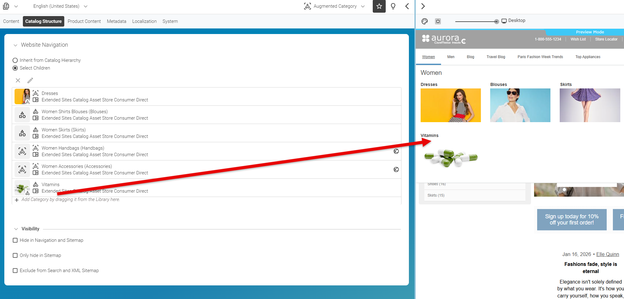 Added category in navigation