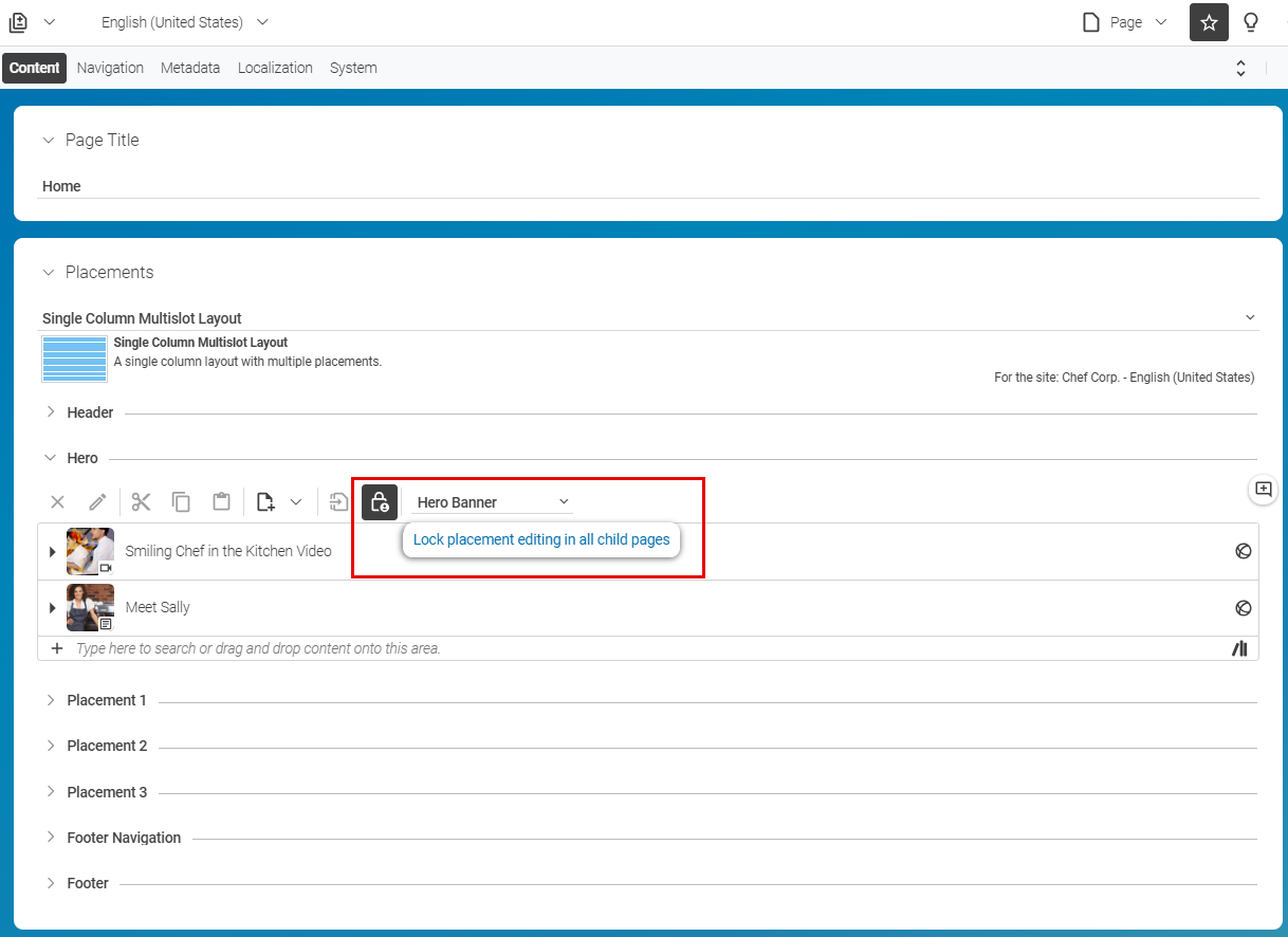 Locked Navigation Bar placement in a sub page