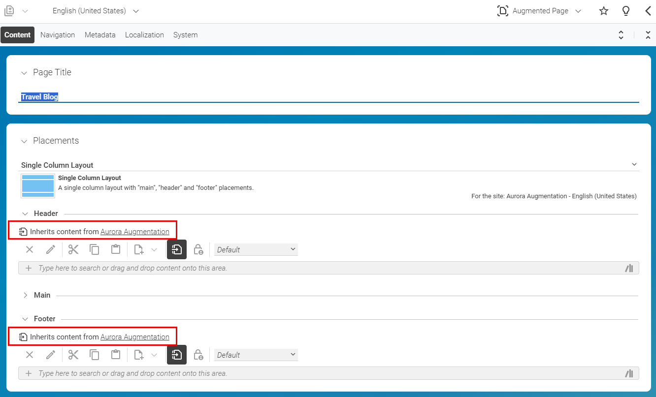 New page with inherited header and footer