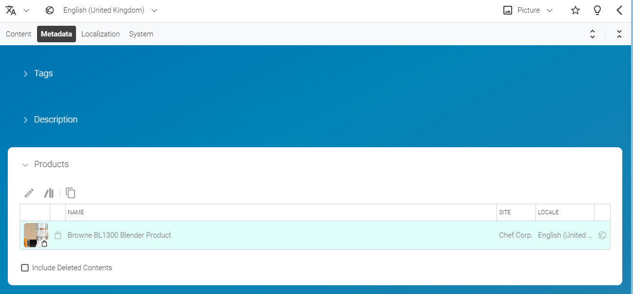 Product linked by picture